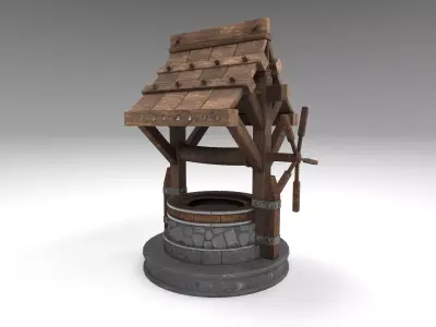 Gaming Low poly Well model  Low-poly 3D model