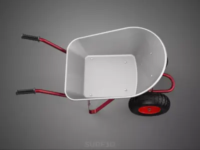 MANUAL HAND PUSH WHEELBARROW CART GARDEN DUMP MATERIAL HANDLING 3D model