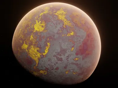 Planet Space Ready to game Low-poly 3D model