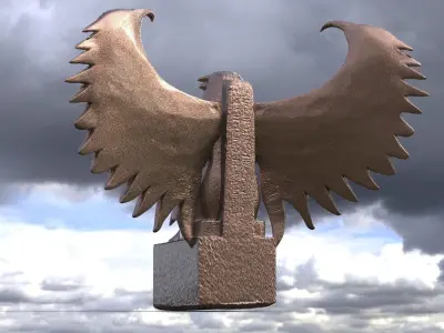Egyptian Sun Statue 2 3D model