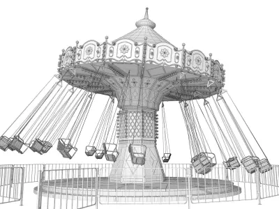 Funfair Swing Ride 3D model