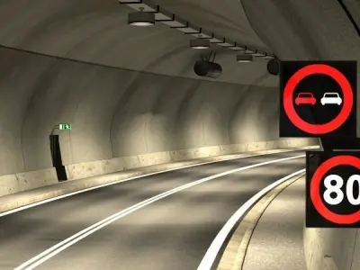 Tileable road tunnel 02 3D model