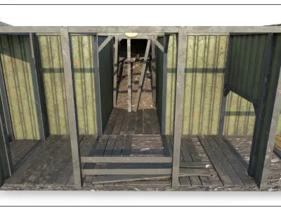 Abandoned Shelter base 02 Low-poly 3D model