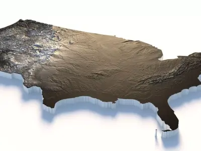 USA Terrain country  3D model