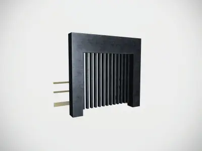 Factory Lift door with side railing Low-poly 3D model