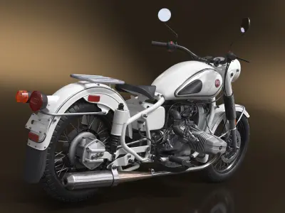  White Retro Motorcycle Ural M70 