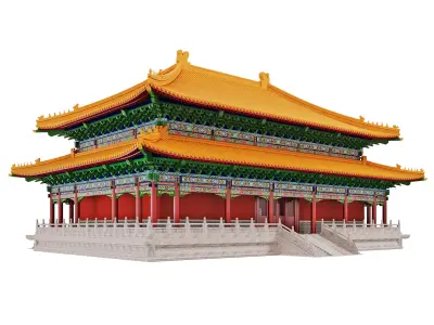 Imperial Palace Hall - Double-Eaved Historic Pavilion 3D model