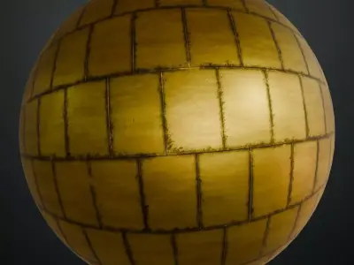 Golden Metal Copper Roof PBR Seamless Texture