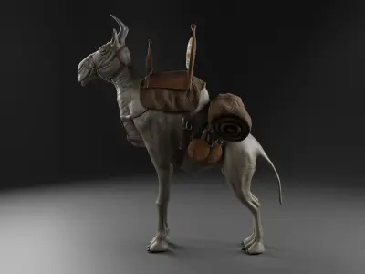 The Tiaman donkey Low-poly 3D model