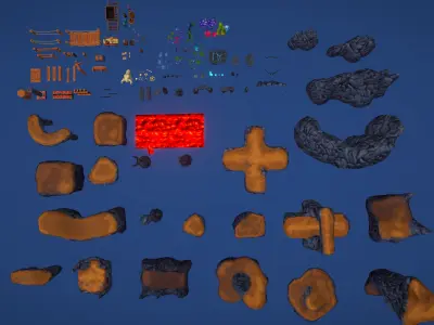 Stilized Dungeon  Low-poly 3D model