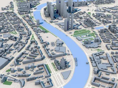 Federation Tower Mercury City Tower Moscow Russia 3D model