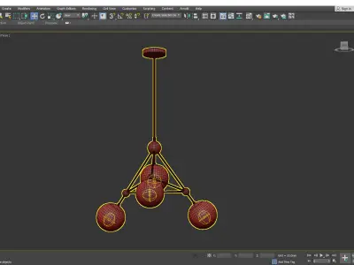 Kirkman Chandelier Gold Low-poly 3D model