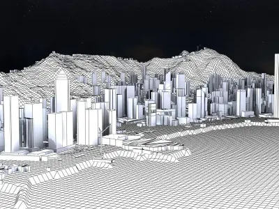 Night HongKong HK China 3D model