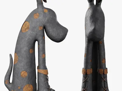 Sculpture in Clay Spotted Dog 3D model