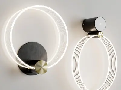 moderne kreis wandleuchte nachttisch Low-poly 3D model