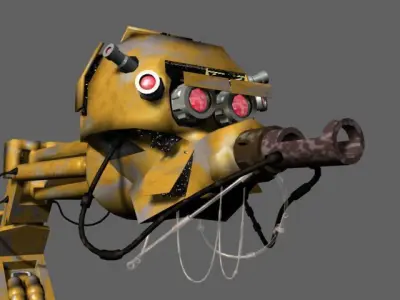Cartoony Industrial Robot Rigged 3D model