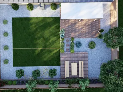 3D Exterior Scene 3D model design garden and landscape 3D 3D model 2