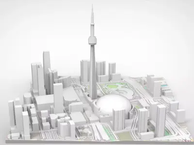Cityscape Toronto Canada 3D model