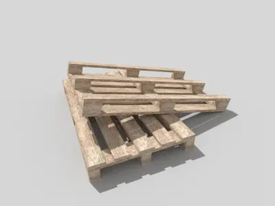 Wooden Pallet Low-poly 3D model