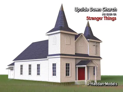 Upside-Down Church from Stranger Things Season 5 3D model