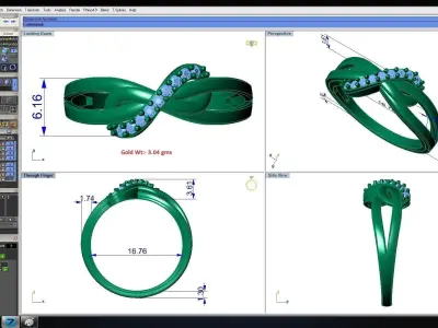 Solitaire Wedding Engagement Women Band Ring 3D print model get