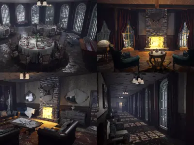 Blackthorn Crest Manor Victorian Gothic Estate of Winter 3D model