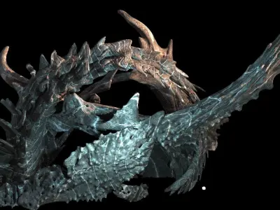 DArk Alien Dragon God Bone In space 1 3D model