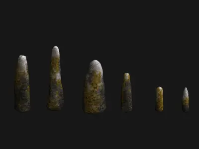 Obelisk Set - Corrupted Low-poly 3D model