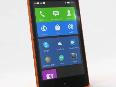 Nokia XL and XL Dual Orange 3D model