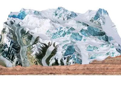 Gasherbrum Mountain Range Pakistan China 3D model