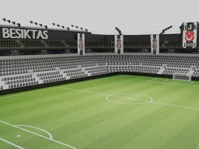 Besiktas Football Stadium Low-poly 3D model