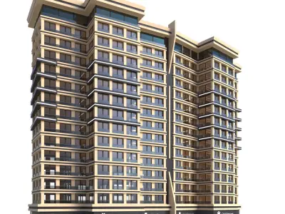 Modern Residential Building 08 3D model