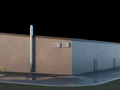 Warehouse Storage Building Exterior 3D model