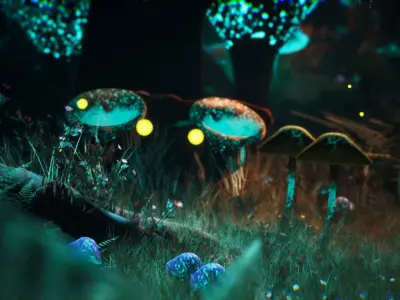 Mushroom Forest 37 Assets Low-poly 3D model