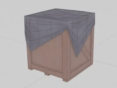 Box Cargo Low Poly stylized handpainted Low-poly 3D model