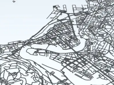 Trondheim Area Road Network and Streets 3D model