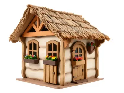 Charming Rustic Cottage model pack Low-poly 3D model