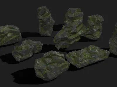 Mountain desert Rocks - PBR Pack 06 Low-poly 3D model
