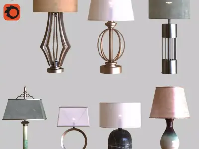 table light set 003 Low-poly 3D model