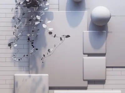Interior-Moodboard Template Scene - Corona  3D model