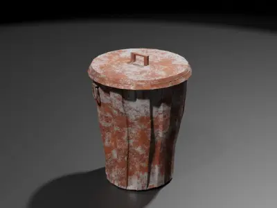 waste box Low-poly 3D model