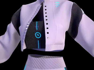 futuristic clothes 3d model Scifi outfit 3D model