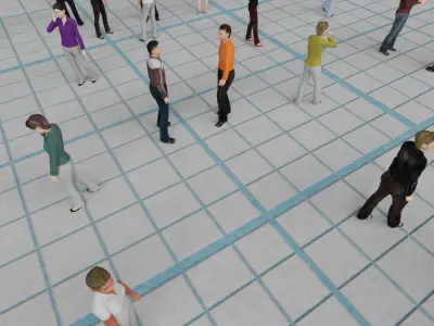  Low Poly Animated People Pack - 200 Pieces Low-poly Animated Crowd 