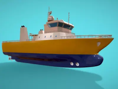 Low Poly Marine Supply Vessel Ship Model 1 Low-poly 3D model