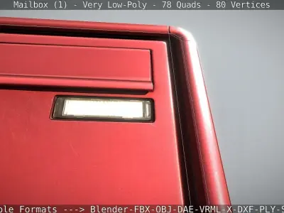 Mailbox 1 - Very Low-Poly Version  Low-poly 3D model