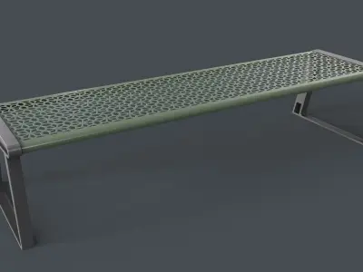Metal Modern Bench 14 PBR Game Ready Low-poly 3D model