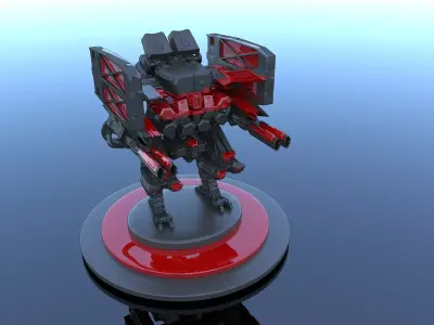 Cyborg Prototype Mecha Robot SciFi 3D model