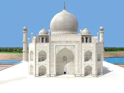 Taj mahal Low-poly 3D model