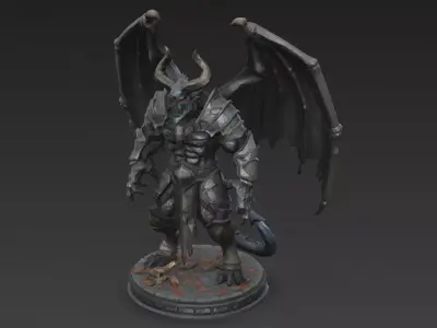 Horror Statue Demon 3D Model Low-poly 3D model