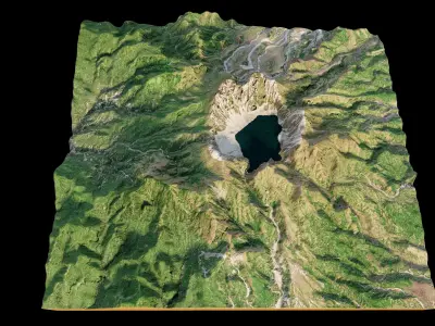 Mount Pinatubo 3d model terrain 3D model